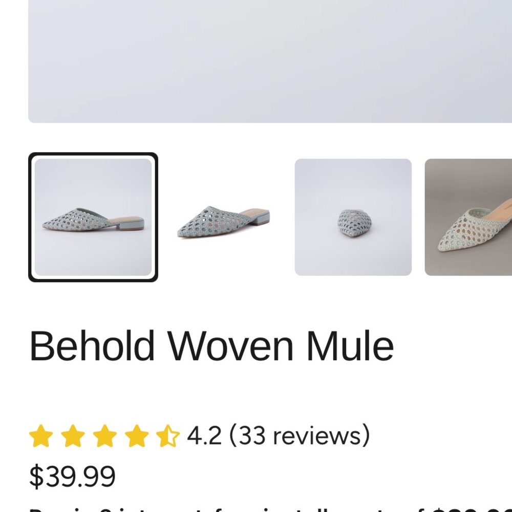 NWOT Cushionaire Behold Vegan Woven Mule - Size 9 fits like an 8 - Picture 4 of 6